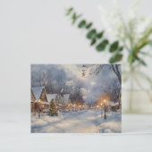 Vintage Kerst Waterverf Schilderen Briefkaart (Staand voorkant)