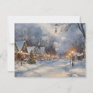 Vintage Kerst Waterverf Schilderen Briefkaart