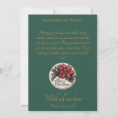 Vintage kerst wenskaart met Golden Bell Kaart (Achterkant)