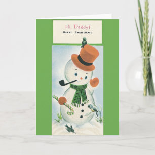 Vintage kerst Wenskaart voor papa Feestdagen Kaart