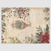 Vintage Kerst Winter Botanische Decoupage Tissuepapier (Voorkant)