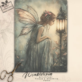 Vintage Kerst Winter Fairy & Lamp Decoupage Tissuepapier