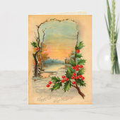 Vintage Kerst Winter Kaart (Voorkant)