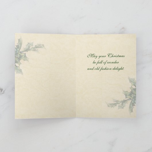 Vintage Kerst Winter Kaart (Binnen)