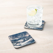 Vintage Kerst, Winter Sneeuw Berglandschap Drankjes Onderzetter (Rechterzijde)