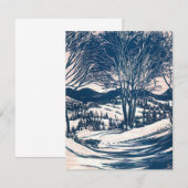 Vintage Kerst, Winter Sneeuw Berglandschap Kaart (Voorkant / Achterkant)
