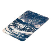 Vintage Kerst, Winter Sneeuw Berglandschap Magneet (Linkerzijde)