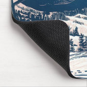 Vintage Kerst, Winter Sneeuw Berglandschap Muismat (Hoek)