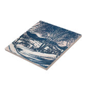 Vintage Kerst, Winter Sneeuw Berglandschap Tegeltje (Zijkant)