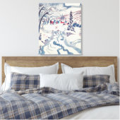 Vintage Kerst, Winter Village Sneeuwlandschap Snee Canvas Afdruk (Insitu (Slaapkamer))