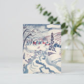 Vintage Kerst, Winter Village Sneeuwlandschap Snee Feestdagenkaart (Staand voorkant)