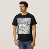 Vintage Kerst, Winter Village Sneeuwlandschap Snee T-shirt (Voorkant volledig)