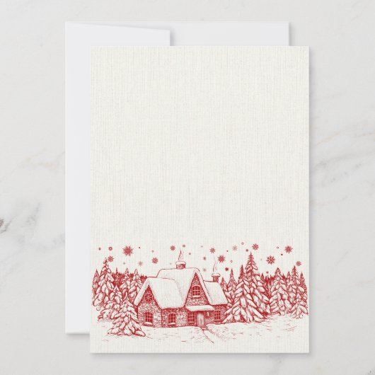 Vintage Kerst winterhuis Kaart (Achterkant)