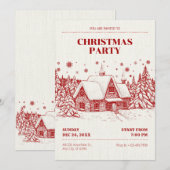 Vintage Kerst winterhuis Kaart (Voorkant / Achterkant)