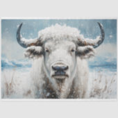 Vintage Kerst Witte Buffel Decoupage Tissuepapier (Voorkant)