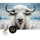 Vintage Kerst Witte Buffel Decoupage Tissuepapier