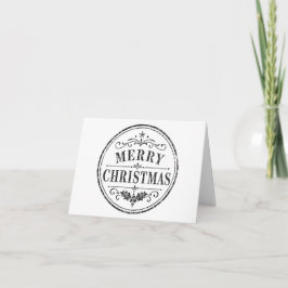 vintage kerst zwart en wit gevouwen kaart
