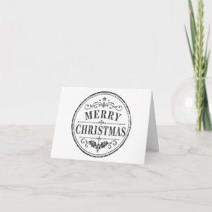 vintage kerst zwart en wit gevouwen kaart