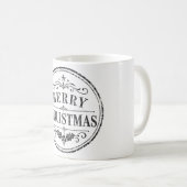 vintage kerst zwart en wit mok (Voorkant rechts)