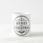 vintage kerst zwart en wit mok (Center)