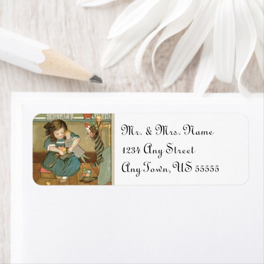 Vintage kerstAdresetiketten Etiket (Insitu)