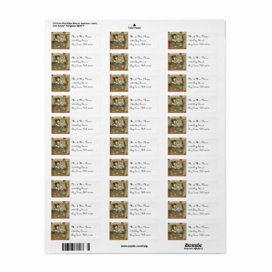 Vintage kerstAdresetiketten Etiket (Full Sheet)