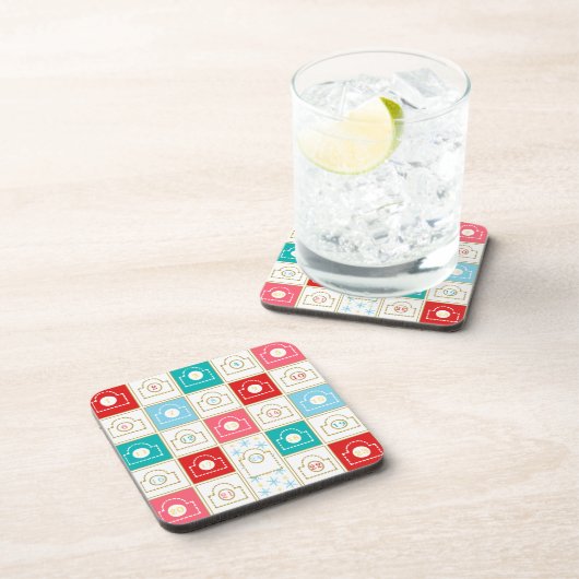 Vintage-kerstadvent-agenda Bier Onderzetter (Rechterzijde)