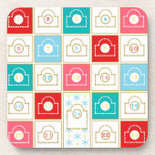 Vintage-kerstadvent-agenda Bier Onderzetter (Voorkant)