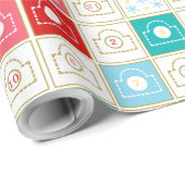 Vintage-kerstadvent-agenda Cadeaupapier (Rol Hoek)