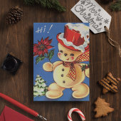 Vintage-kerstAfbeelding Snowman Briefkaart