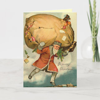 Vintage-kerstanenkaart Feestdagen Kaart