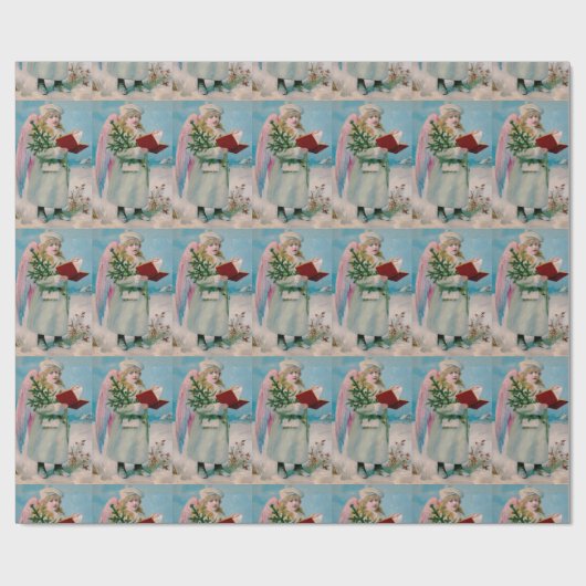 Vintage KerstAngel Cadeaupapier (Vlak)