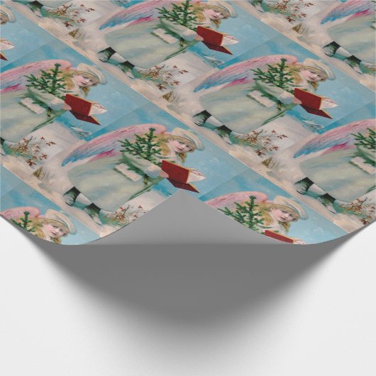 Vintage KerstAngel Cadeaupapier (Hoek)