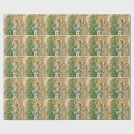 Vintage KerstAngel Cadeaupapier (Vlak)