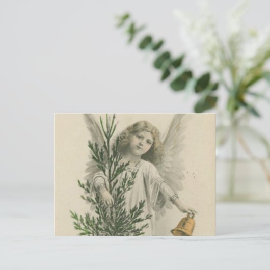Vintage KerstAngel Feestdagenkaart (Staand voorkant)