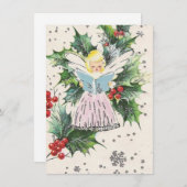 Vintage KerstAngel Feestdagenkaart (Voorkant / Achterkant)