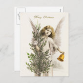 Vintage KerstAngel Feestdagenkaart (Voorkant / Achterkant)