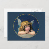 Vintage KerstAngel Feestdagenkaart (Voorkant / Achterkant)