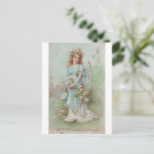 Vintage KerstAngel Feestdagenkaart (Staand voorkant)