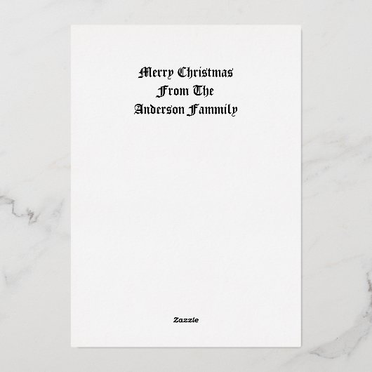 Vintage KerstAngel Folie Feestdagenkaart (Achterkant)