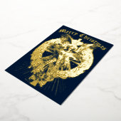 Vintage KerstAngel Folie Feestdagenkaart (Gedraaid)