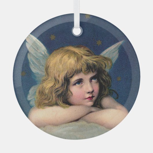 Vintage KerstAngel Glas Ornament (Voorkant)