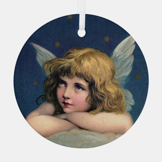 Vintage KerstAngel Glas Ornament (Achterkant)