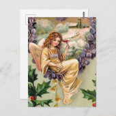 Vintage Kerstangel Holiday Briefkaart (Voorkant / Achterkant)
