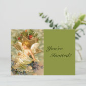 Vintage KerstAngel Kaart (Staand voorkant)