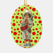Vintage KerstAngel Keramisch Ornament (Achterkant)