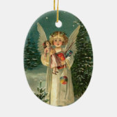 Vintage KerstAngel Keramisch Ornament (Achterkant)