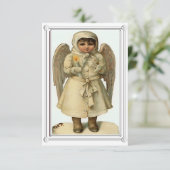 Vintage-kerstangel-platte Kaart (Staand voorkant)