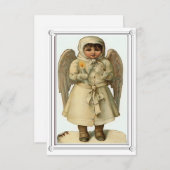 Vintage-kerstangel-platte Kaart (Voorkant / Achterkant)