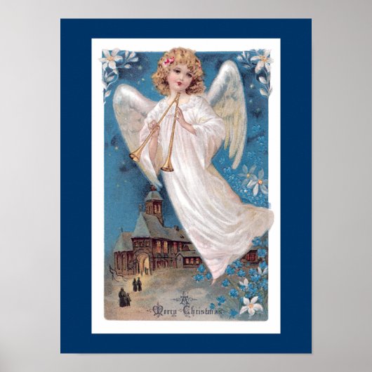 Vintage KerstAngel Poster (Voorkant)